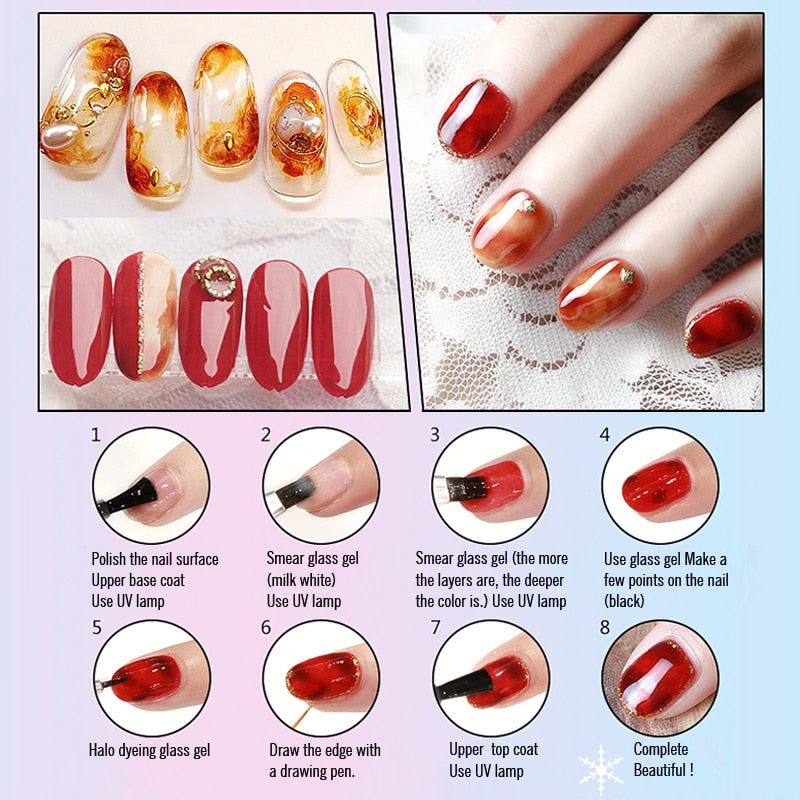 Translucent Colored Gel Nail Enamel