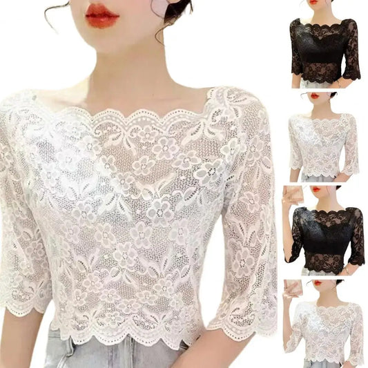 Flirty & Fierce: Summer Floral Lace Blouse