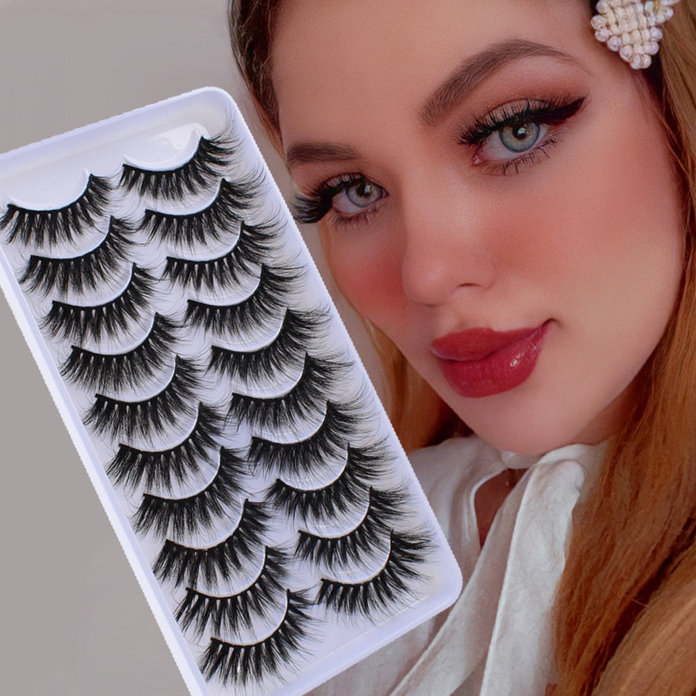 10Pairs Vegan Mink Lashes Natural. Dramatic.