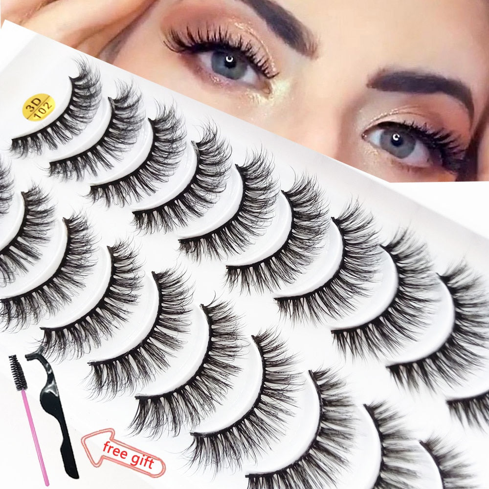 10Pairs Vegan Mink Lashes Natural. Dramatic.