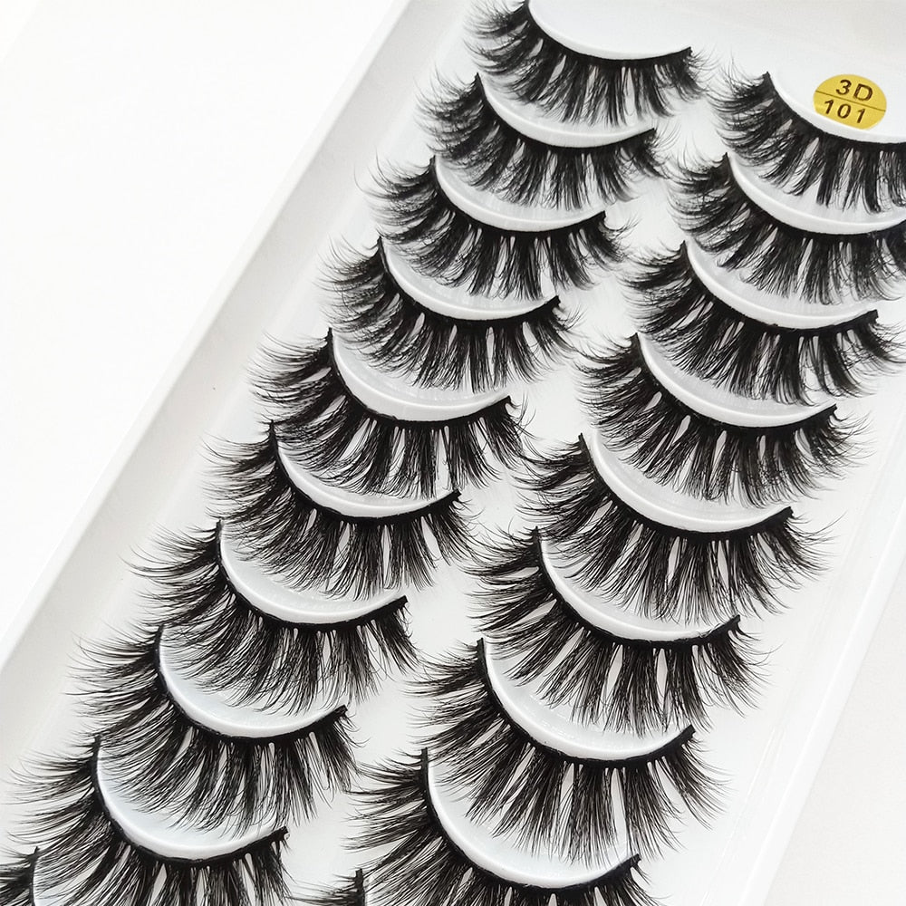 10Pairs Vegan Mink Lashes Natural. Dramatic.