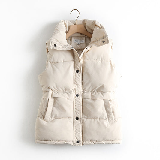 Cozy Up in Style: Solid Sleeveless Winter Vest