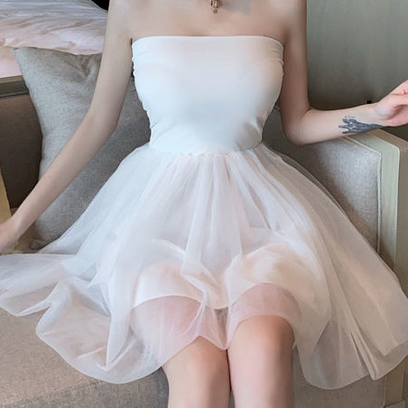 Princess Vibes: Strapless Mini Ball Gown