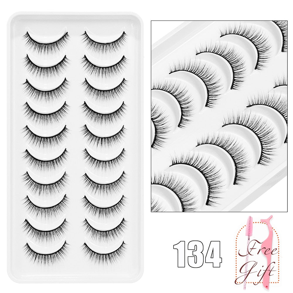 10Pairs Vegan Mink Lashes Natural. Dramatic.