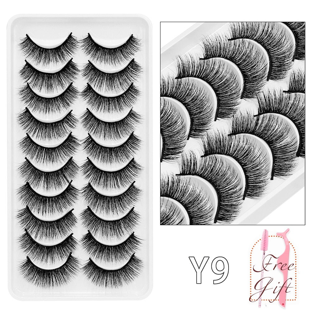 10Pairs Vegan Mink Lashes Natural. Dramatic.