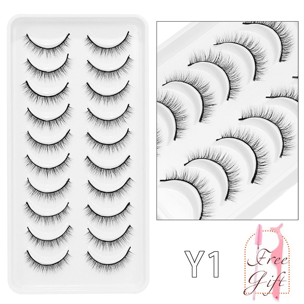 10Pairs Vegan Mink Lashes Natural. Dramatic.