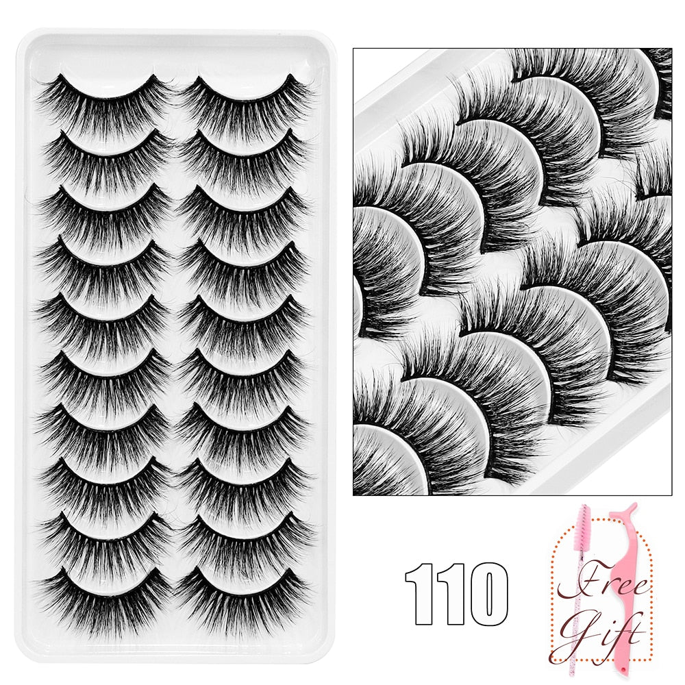 10Pairs Vegan Mink Lashes Natural. Dramatic.