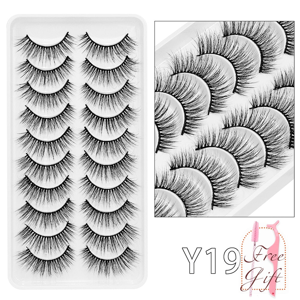 10Pairs Vegan Mink Lashes Natural. Dramatic.