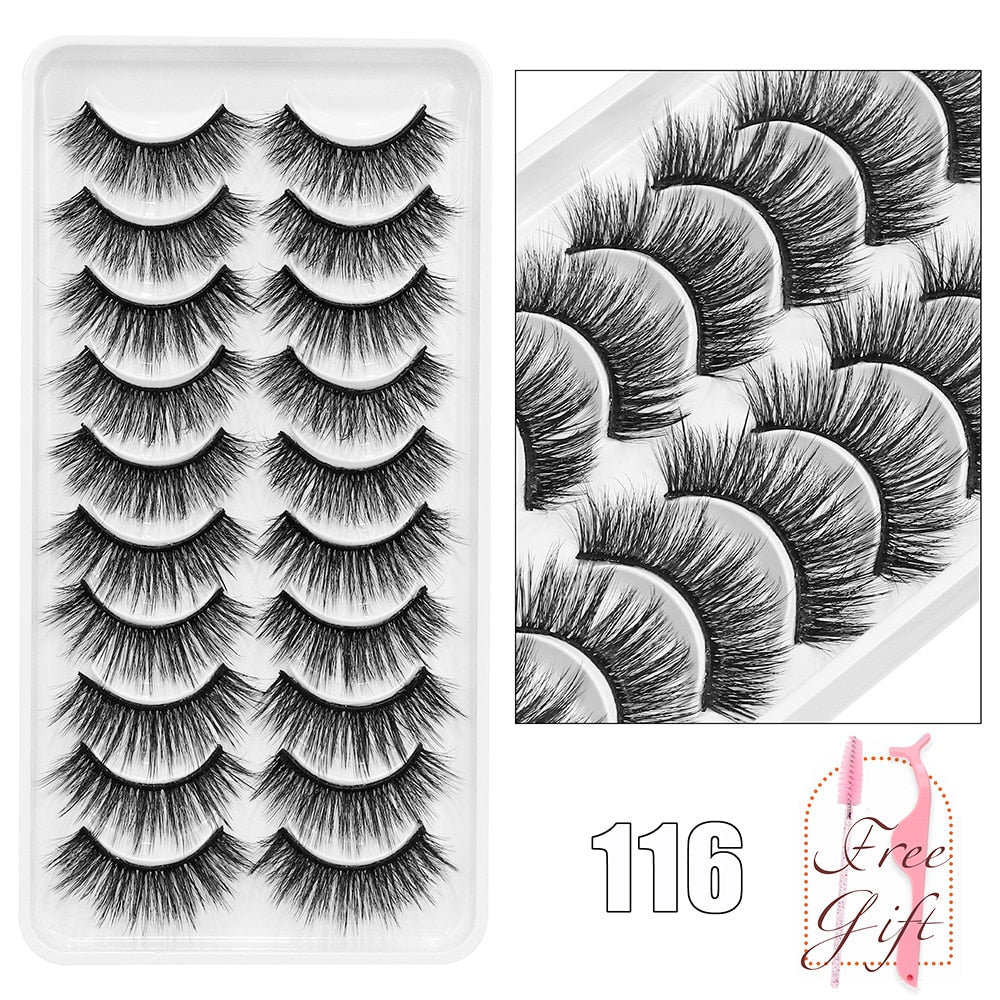 10Pairs Vegan Mink Lashes Natural. Dramatic.