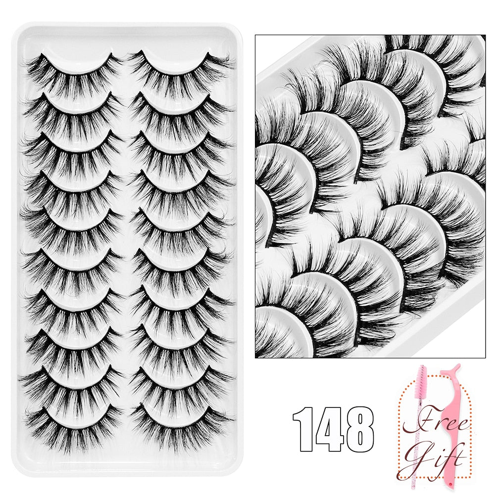 10Pairs Vegan Mink Lashes Natural. Dramatic.