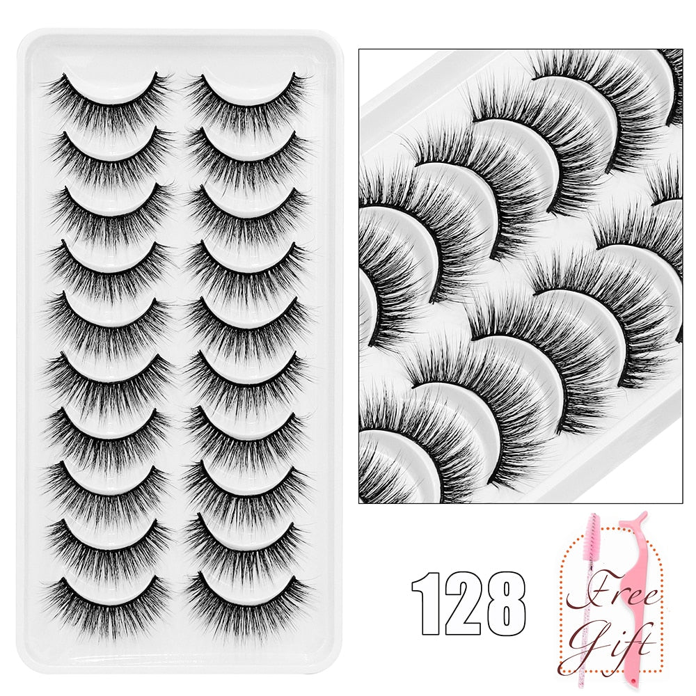 10Pairs Vegan Mink Lashes Natural. Dramatic.