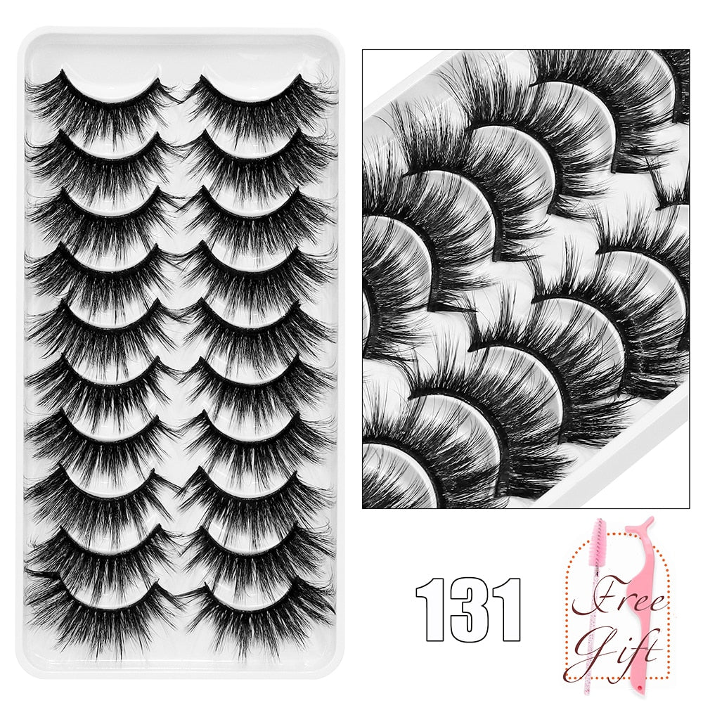 10Pairs Vegan Mink Lashes Natural. Dramatic.