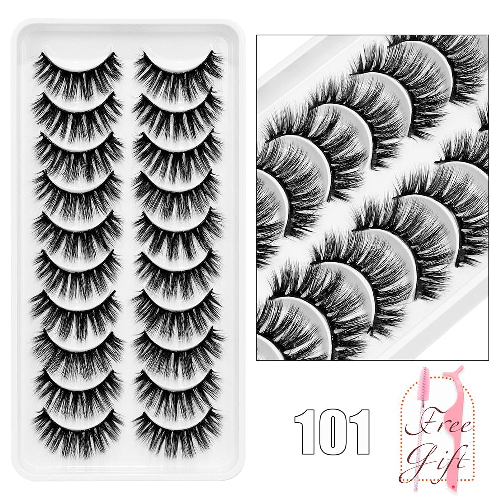 10Pairs Vegan Mink Lashes Natural. Dramatic.