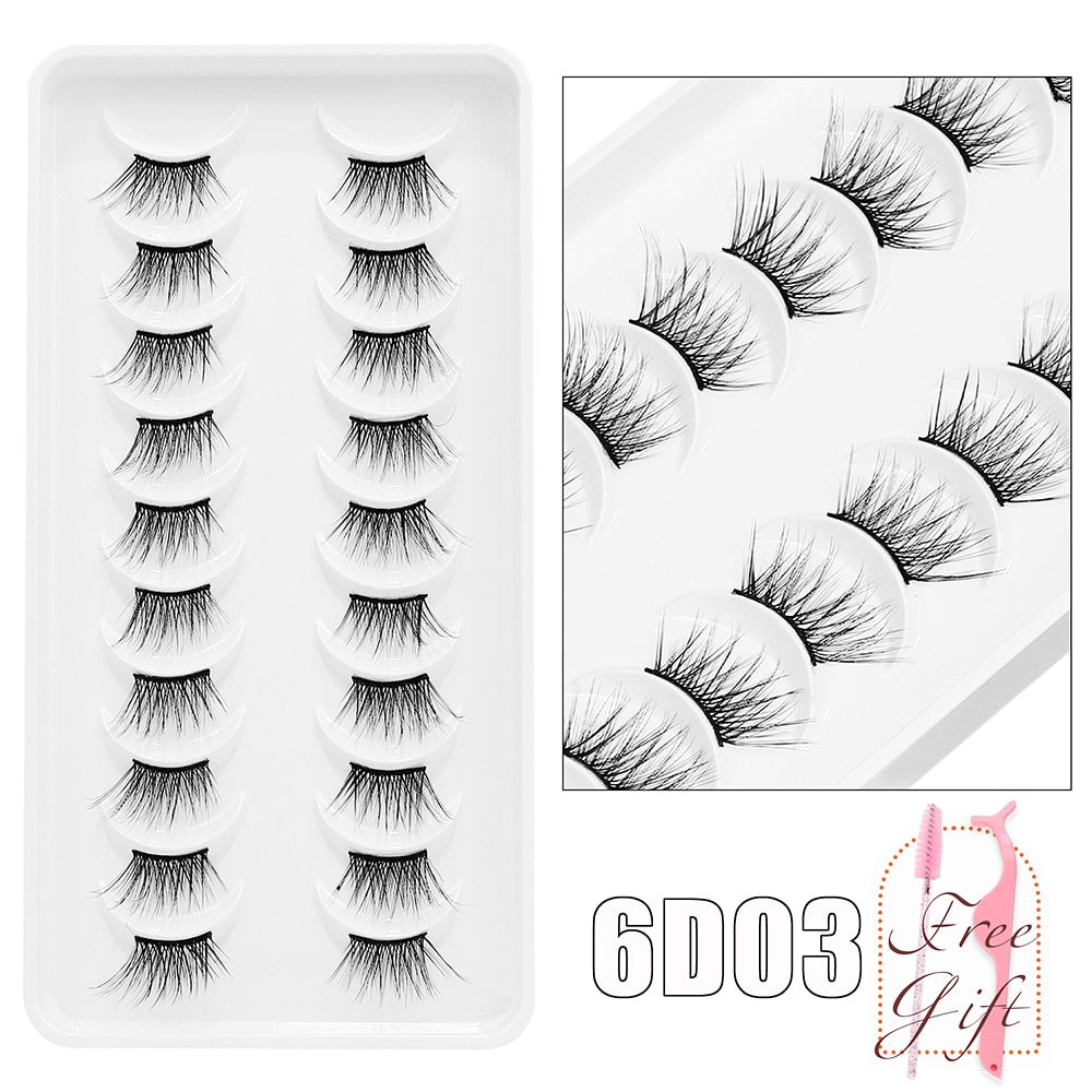 10Pairs Vegan Mink Lashes Natural. Dramatic.