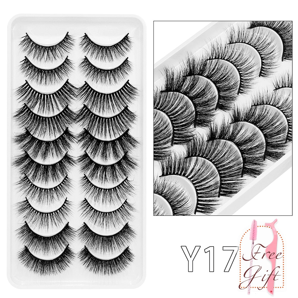 10Pairs Vegan Mink Lashes Natural. Dramatic.