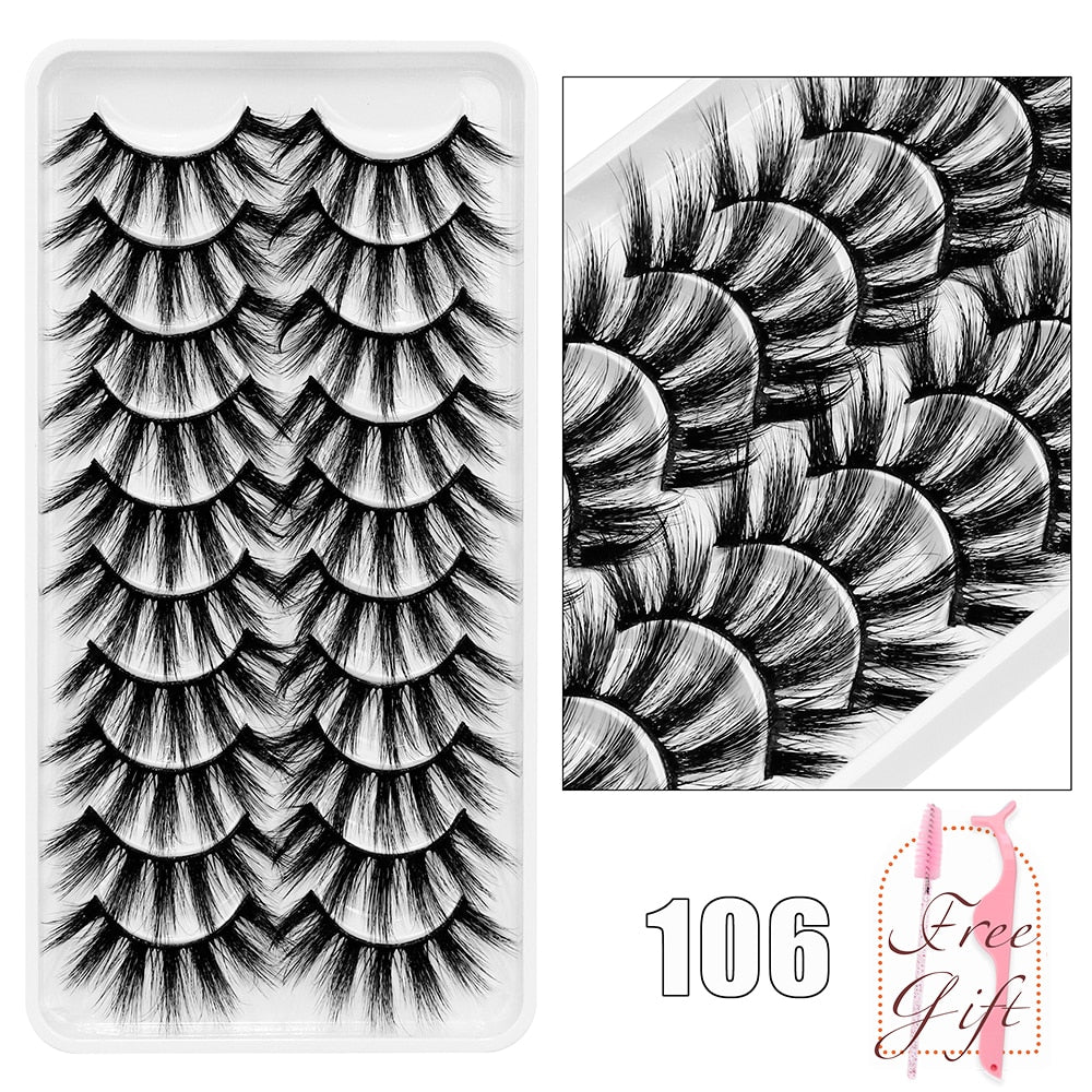 10Pairs Vegan Mink Lashes Natural. Dramatic.