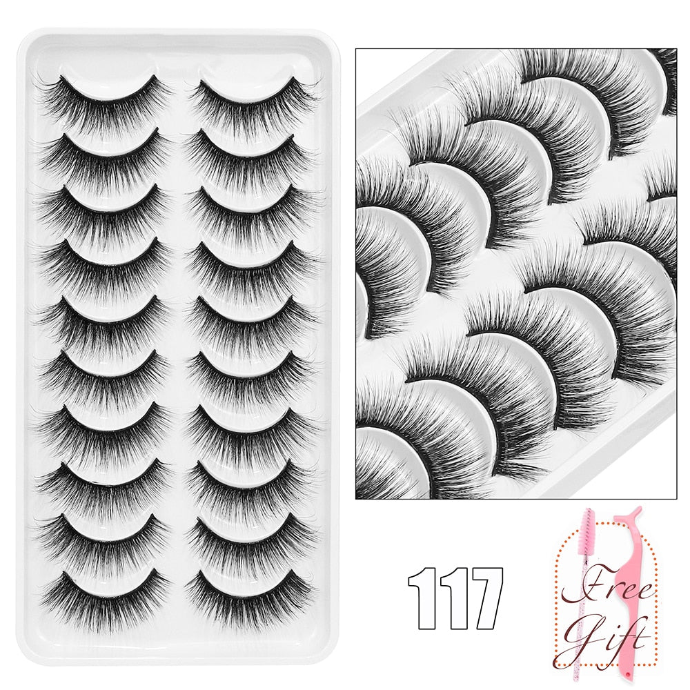 10Pairs Vegan Mink Lashes Natural. Dramatic.