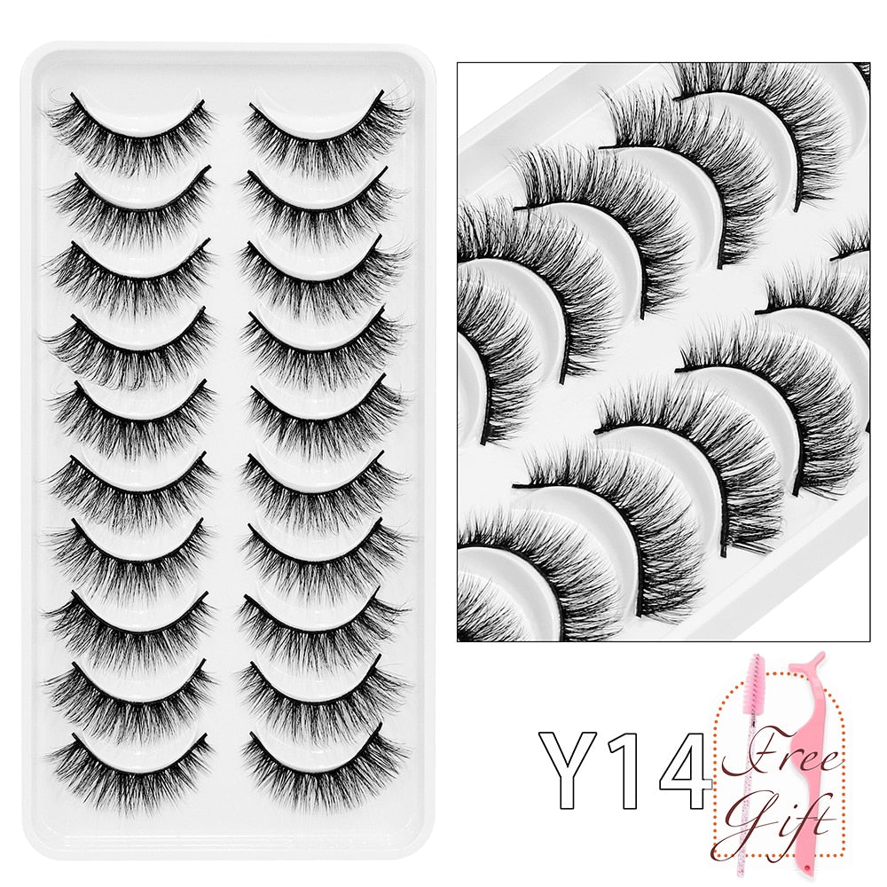 10Pairs Vegan Mink Lashes Natural. Dramatic.