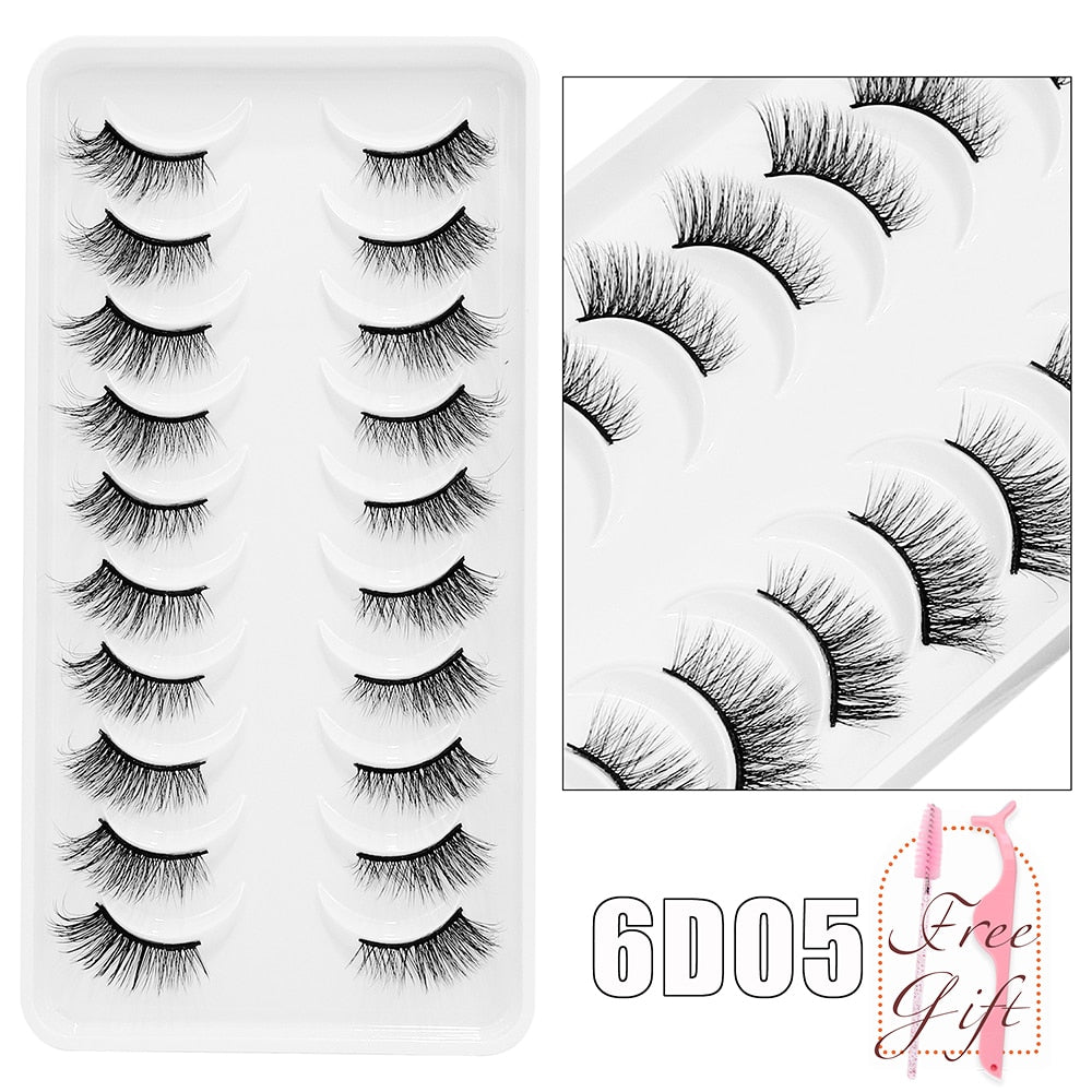 10Pairs Vegan Mink Lashes Natural. Dramatic.