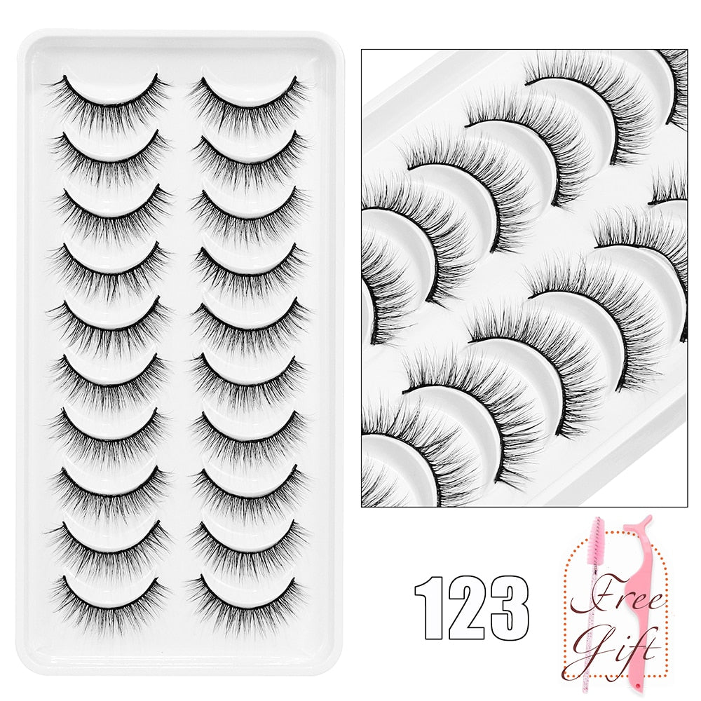 10Pairs Vegan Mink Lashes Natural. Dramatic.