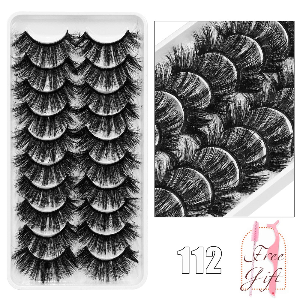 10Pairs Vegan Mink Lashes Natural. Dramatic.