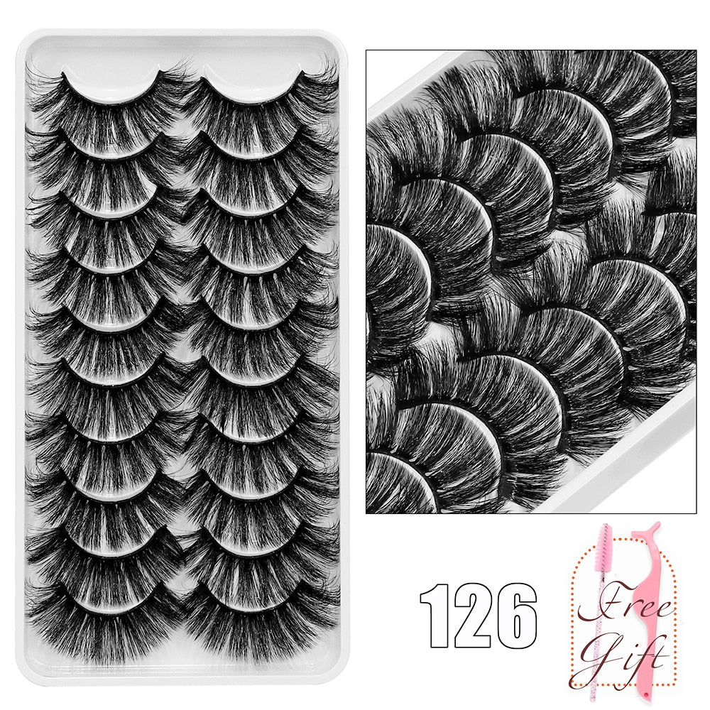 10Pairs Vegan Mink Lashes Natural. Dramatic.