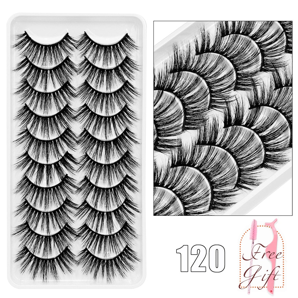 10Pairs Vegan Mink Lashes Natural. Dramatic.