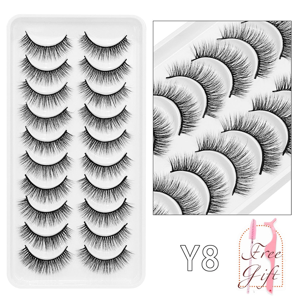 10Pairs Vegan Mink Lashes Natural. Dramatic.