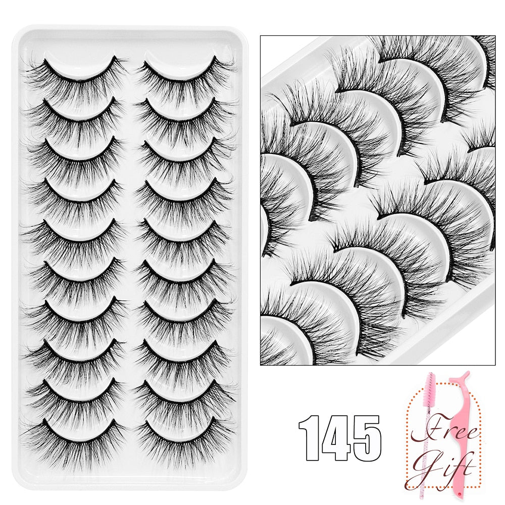 10Pairs Vegan Mink Lashes Natural. Dramatic.