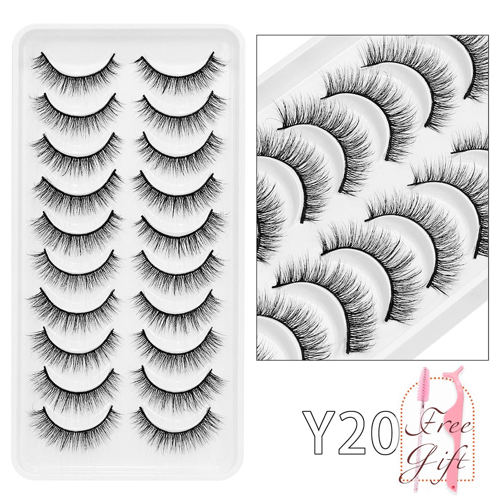 10Pairs Vegan Mink Lashes Natural. Dramatic.