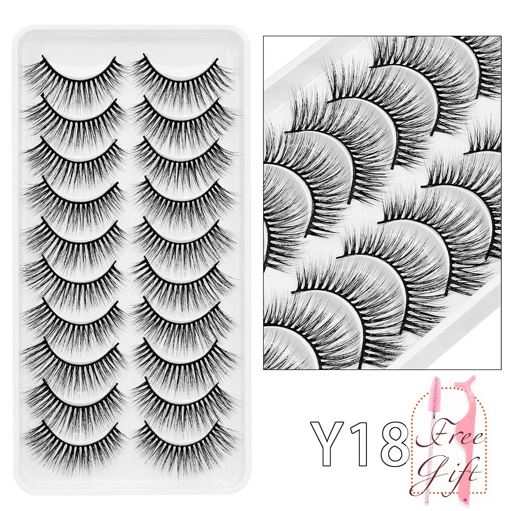 10Pairs Vegan Mink Lashes Natural. Dramatic.