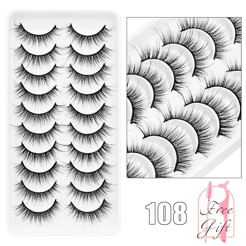 10Pairs Vegan Mink Lashes Natural. Dramatic.