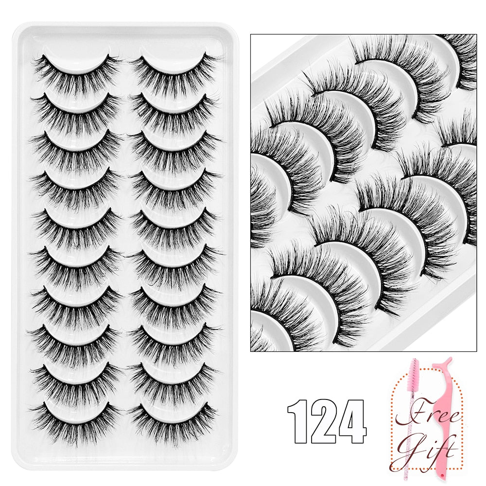 10Pairs Vegan Mink Lashes Natural. Dramatic.