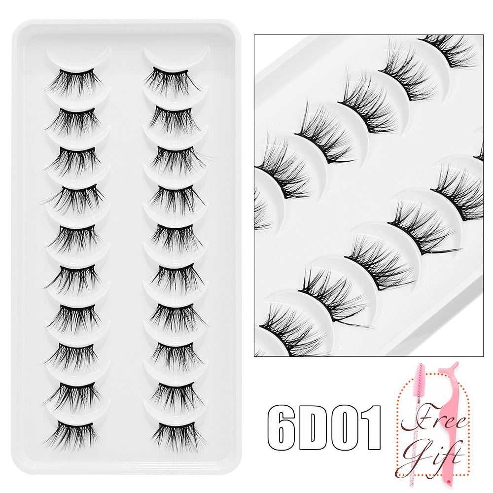 10Pairs Vegan Mink Lashes Natural. Dramatic.