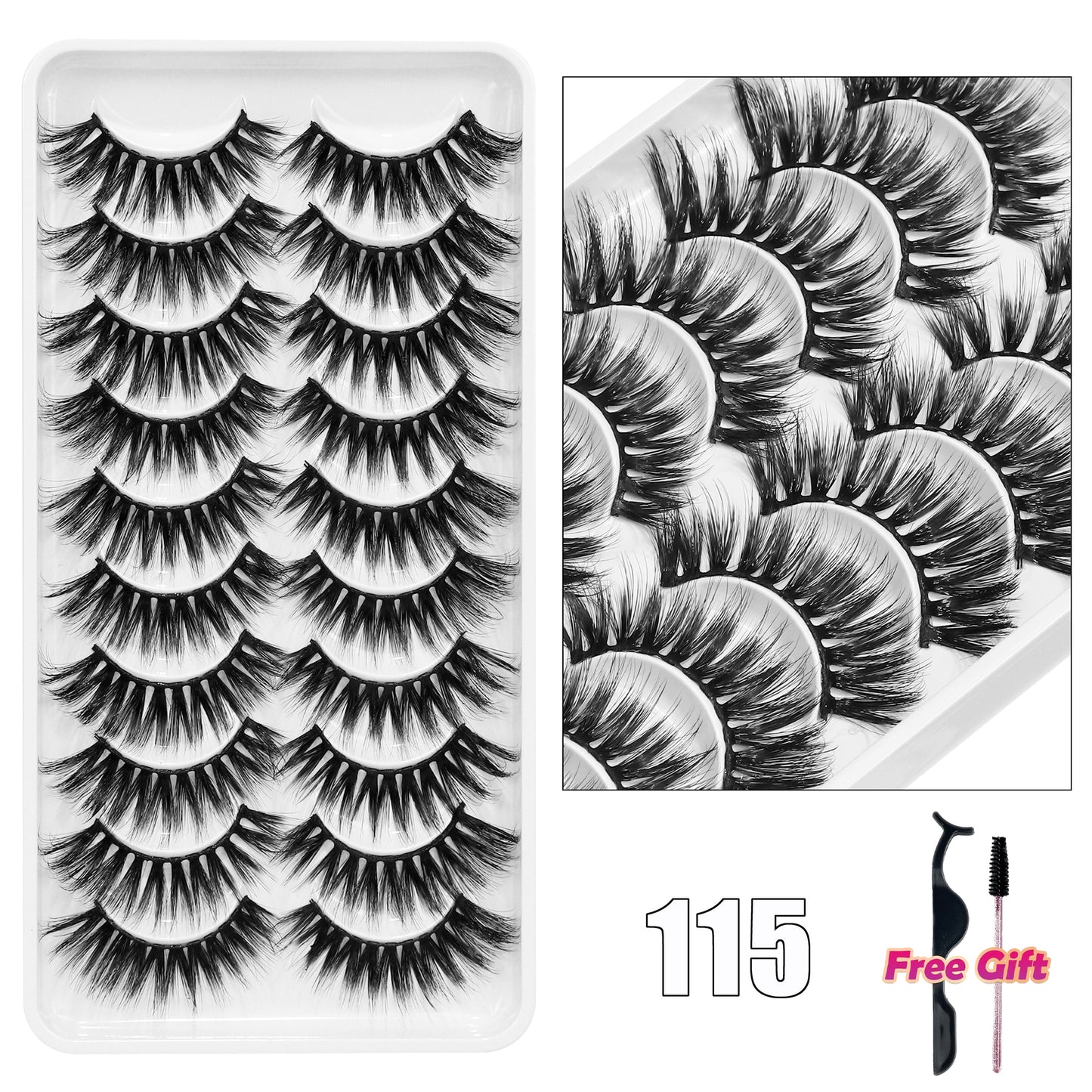 10Pairs Vegan Mink Lashes Natural. Dramatic.