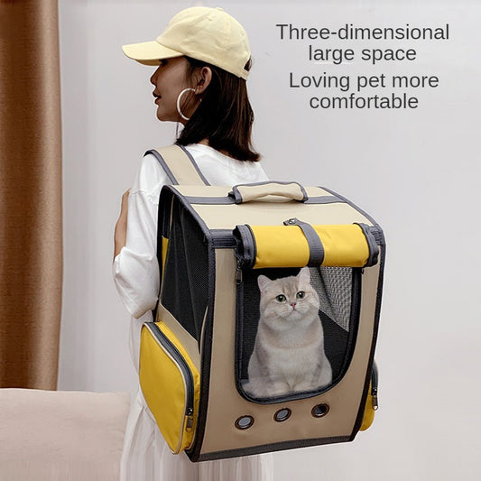 Outdoor Travel Pet Backpack Pet Double Shoulder Bags Puppy Carrier Breathable Mesh Pet Dog Carrier Pet Supplies For Cat Dog