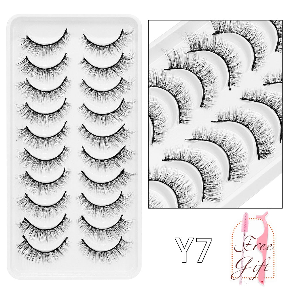 10Pairs Vegan Mink Lashes Natural. Dramatic.