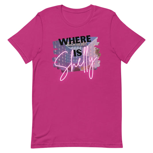 Where is Shelly? Unisex t-shirt