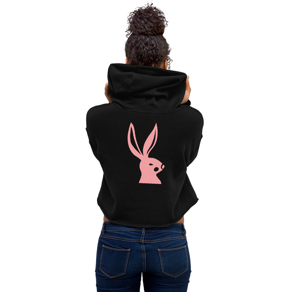 Pink Bunny Cropped Hoodie